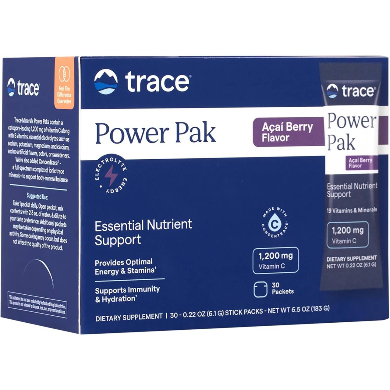 Trace Minerals Electrolyte Stamina Power Pak - Acai Berry - 32 Packets 22$
