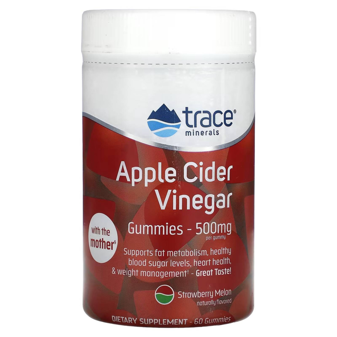 Trace Minerals Apple Cider Vinegar Gummies Strawberry Melon Flavor - 60 Gummies 26$