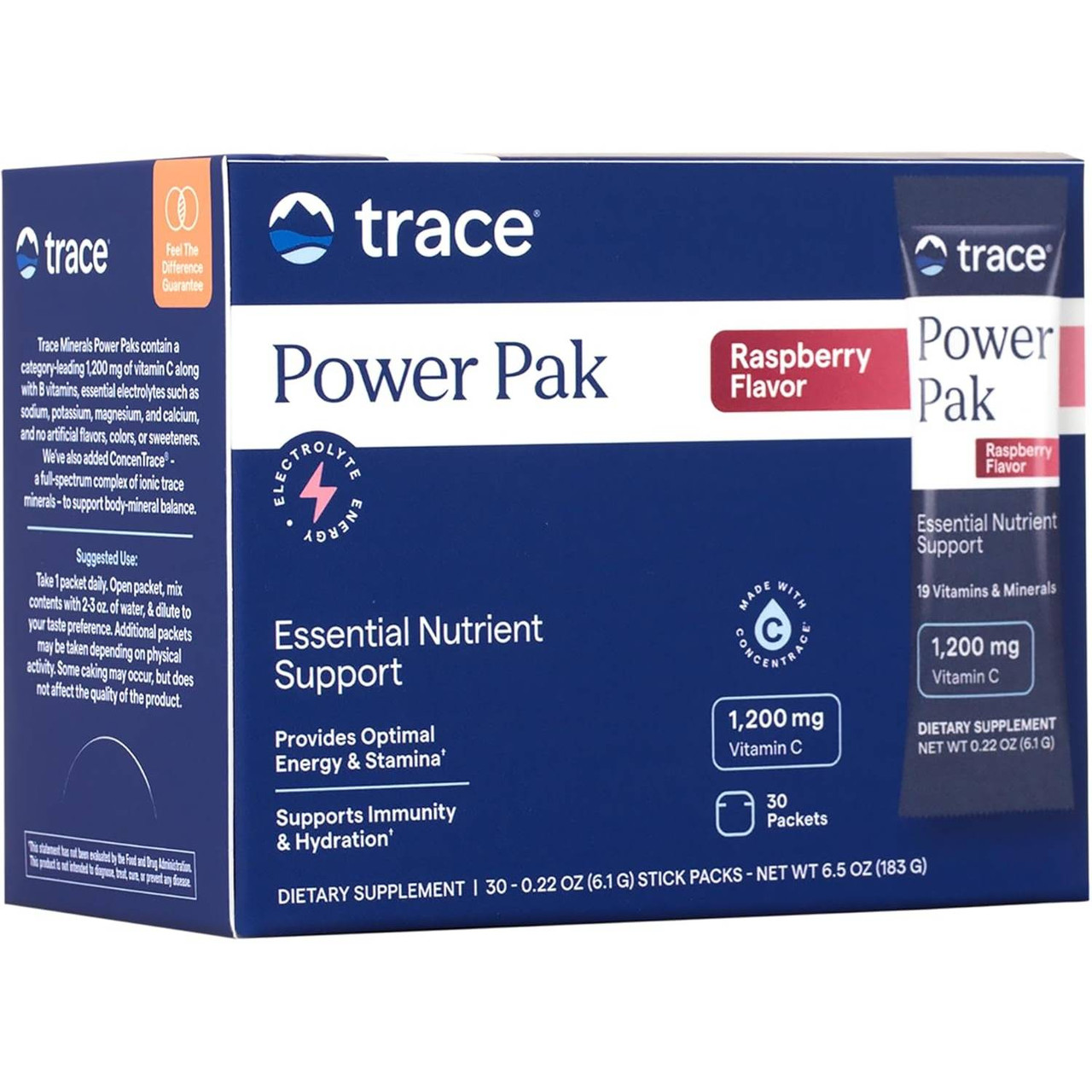 Trace Minerals Electrolyte Stamina Power Pak - Raspberry - 30 packets