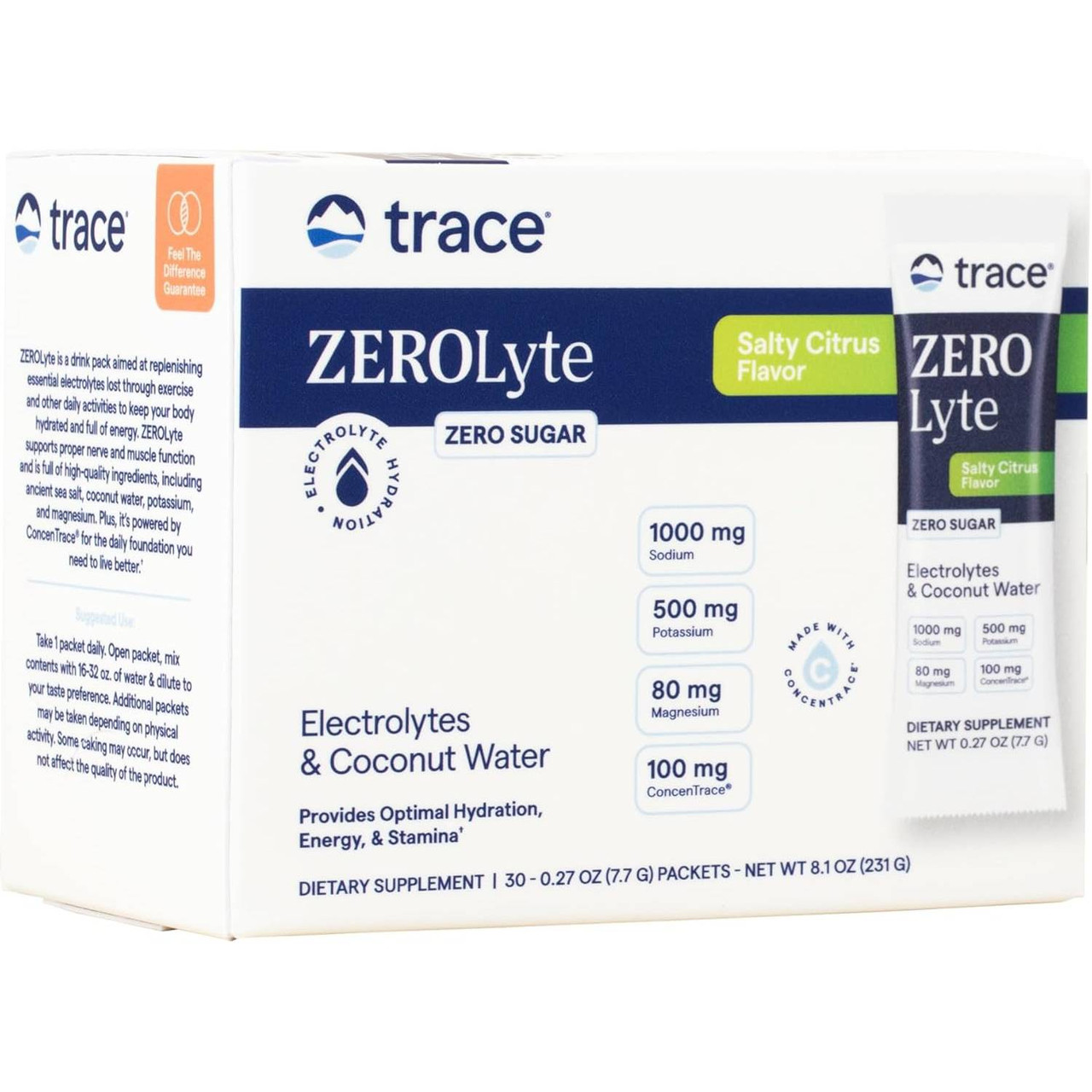 Trace Minerals ZeroLyte - Salty Citrus - 30 packets 38$