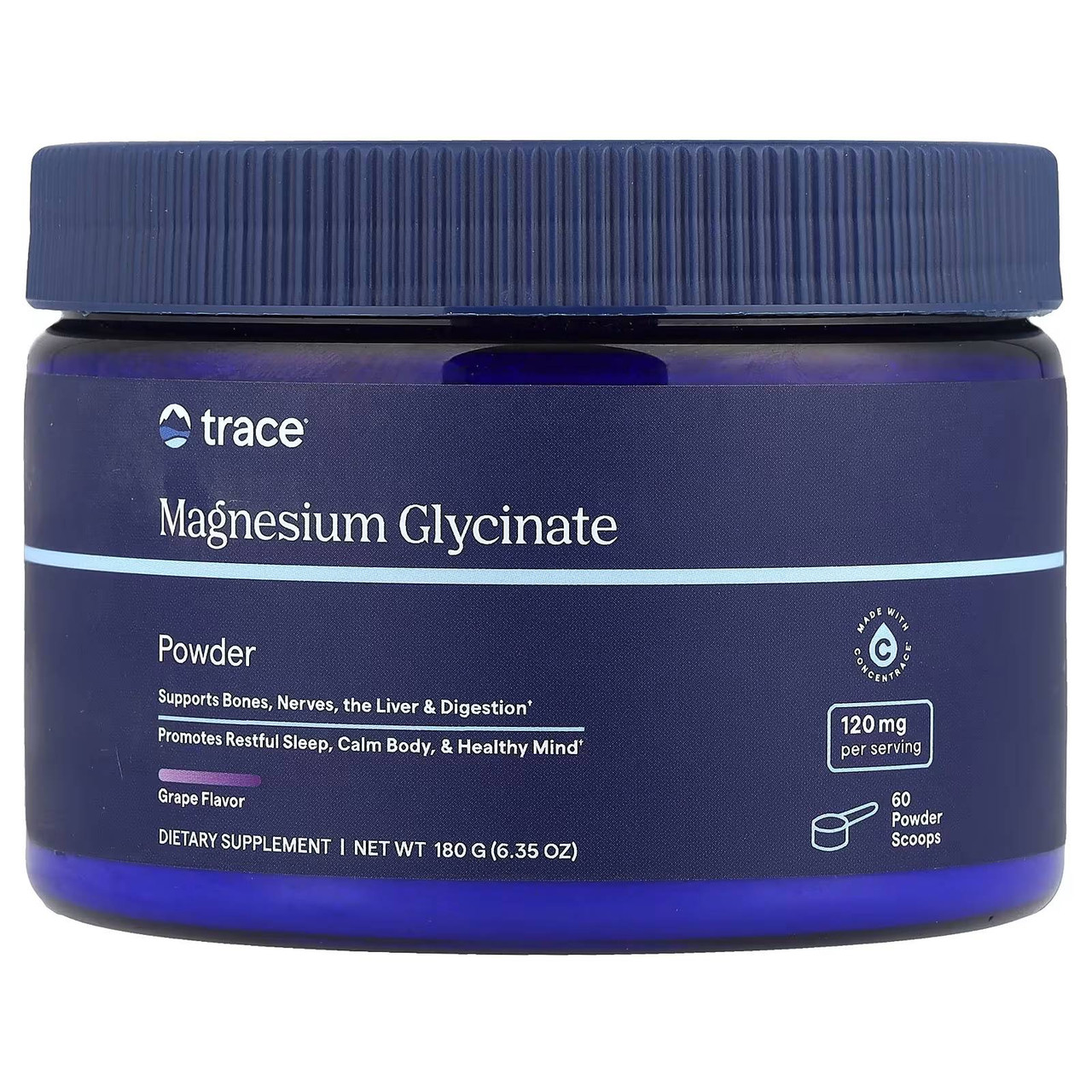 Trace Minerals Magnesium Glycinate Powder Grape - 180 Grams 23$