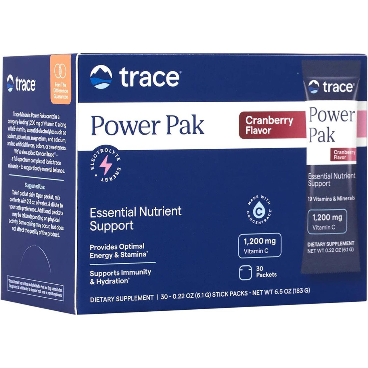 Trace Minerals Electrolyte Stamina Power Pak - Cranberry - 30 packets 22$