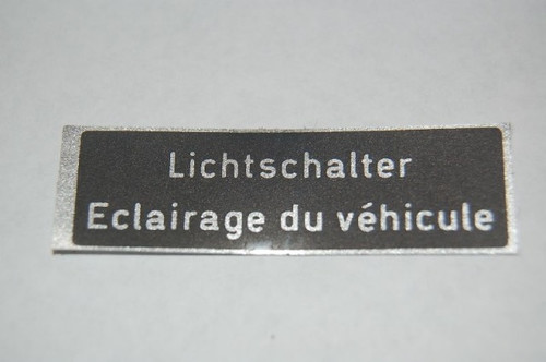 Swiss Dash Label - Headlight Switch - 733 - 4151