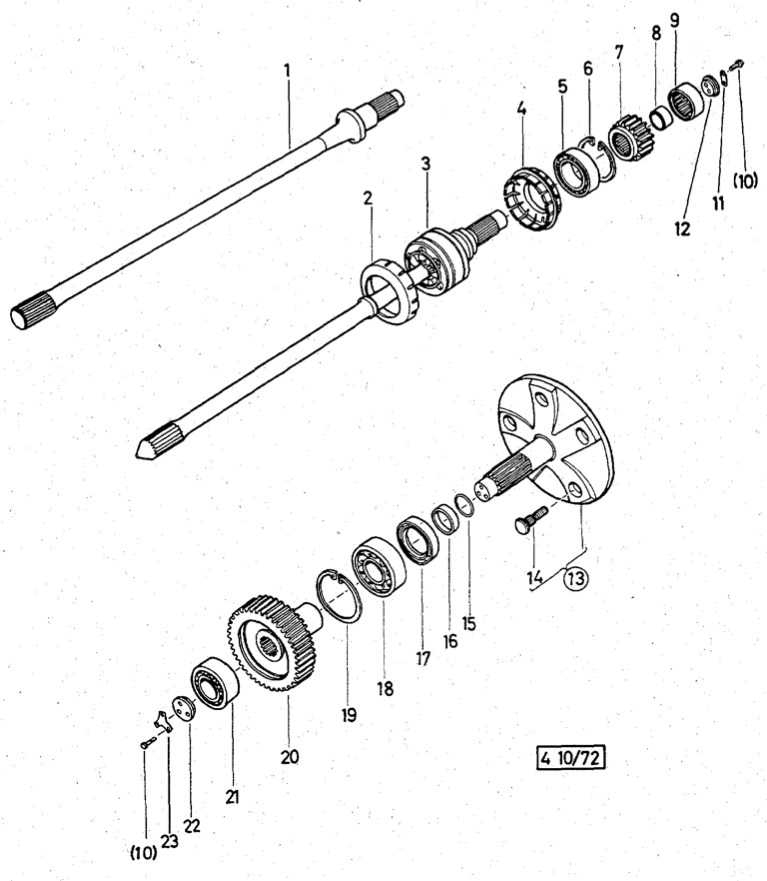 Wheel Drive Gears. Shaft - Group 04-10