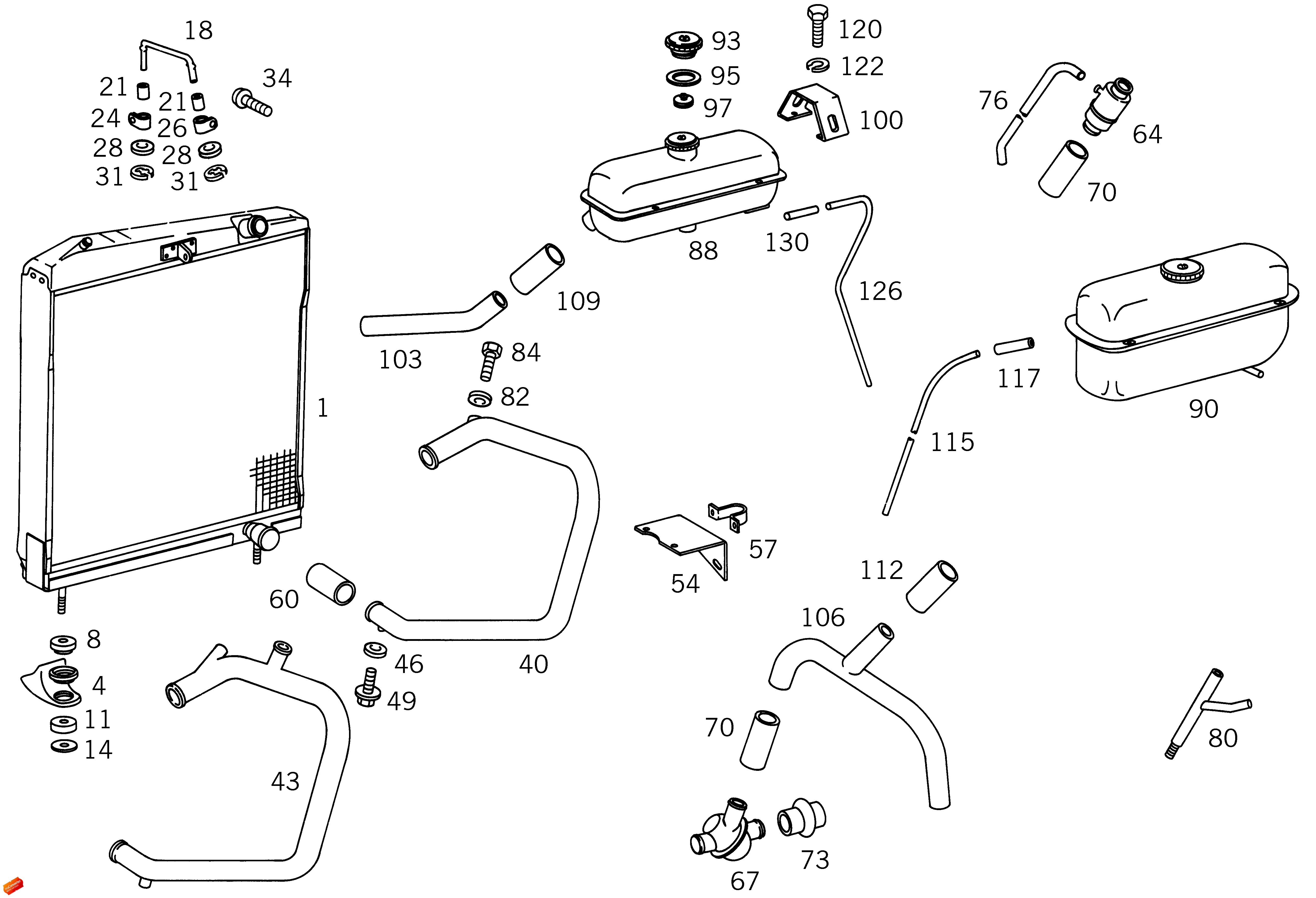 Unimog Parts Unimog 404 404 Engine Radiator and Hoses