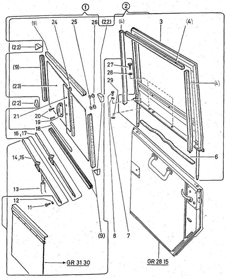 Doors Upper Side Rear K-Model - Group 28-20
