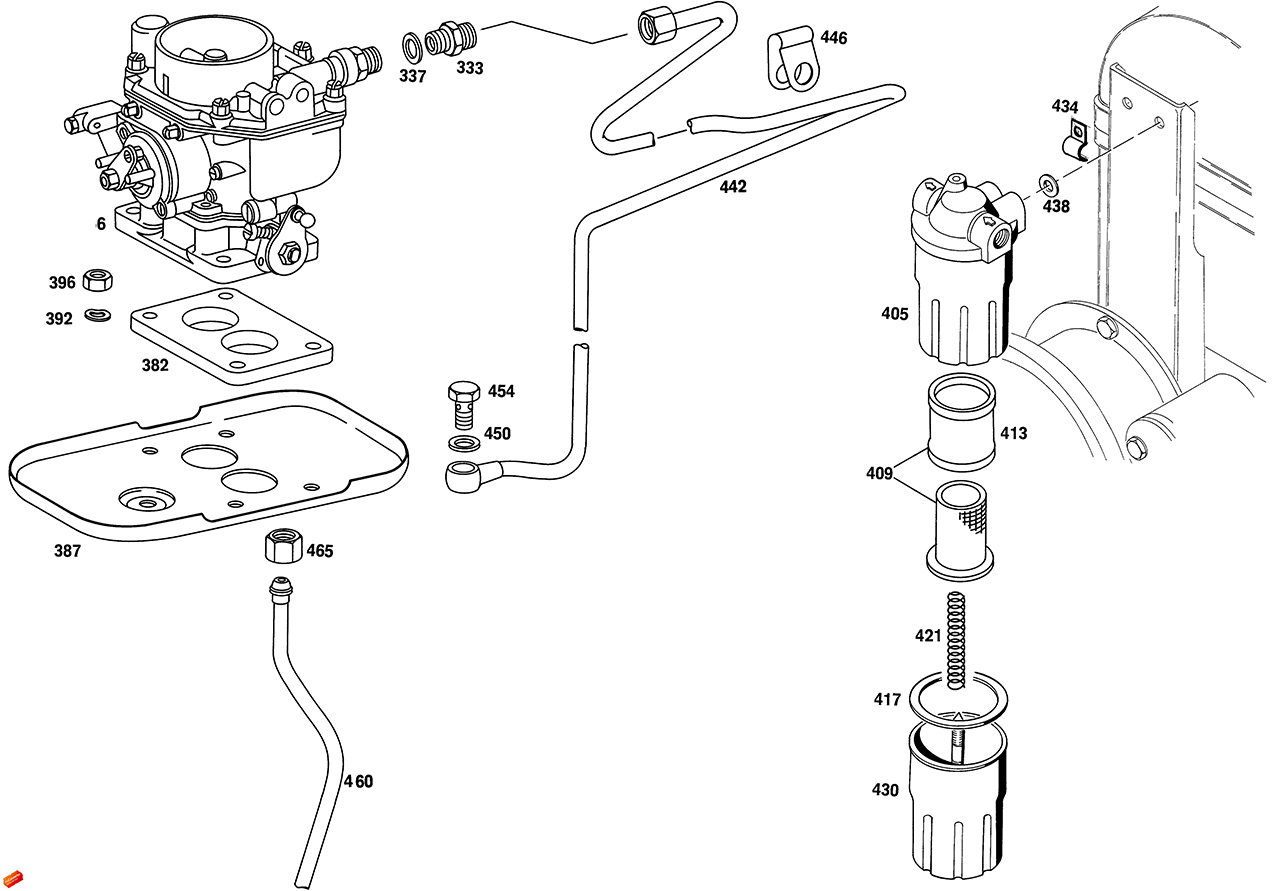 Carburetor Mounting-Fuel Lines