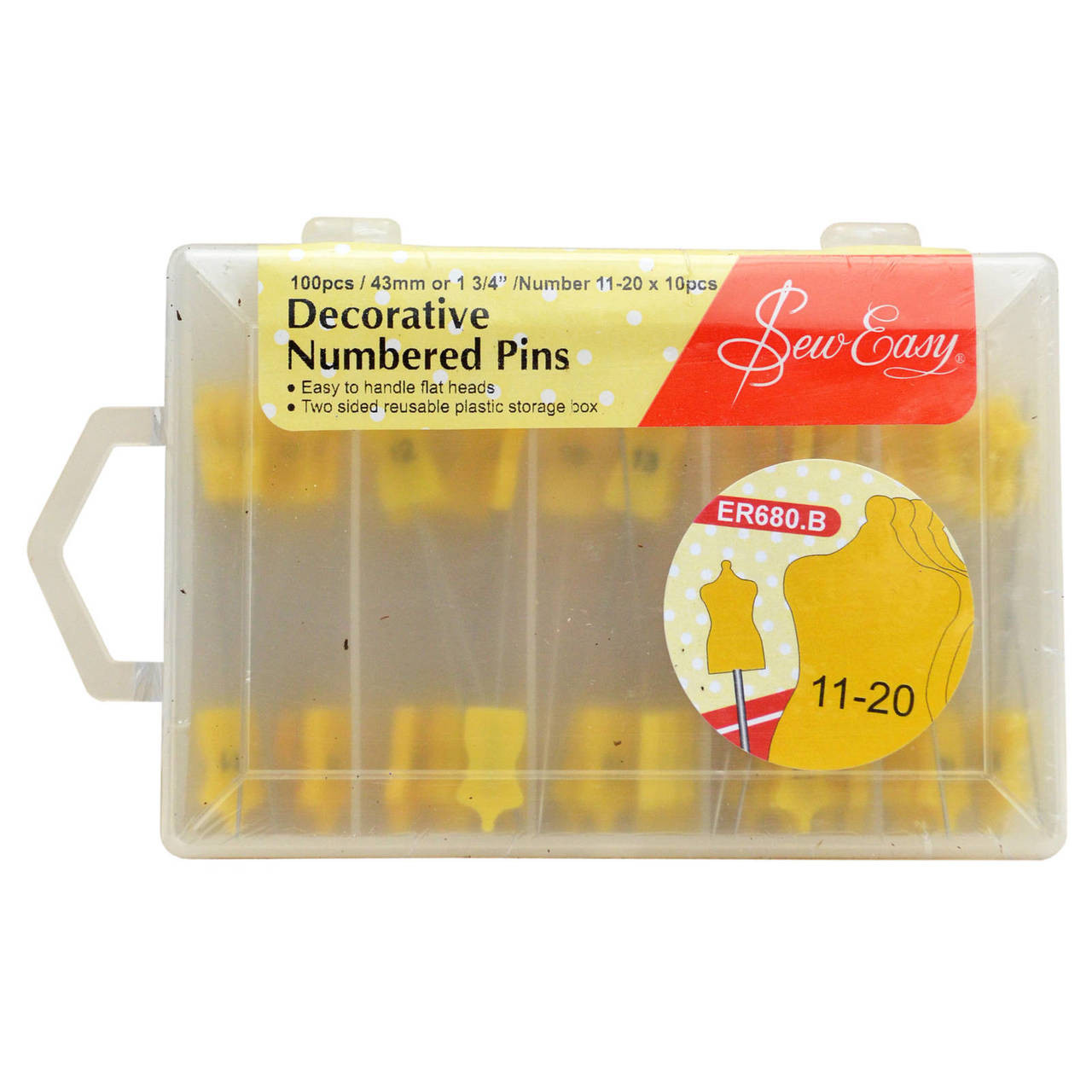 Sew Easy Decorative Numbered Pins 1120 100 Pieces Old Mill Quilting