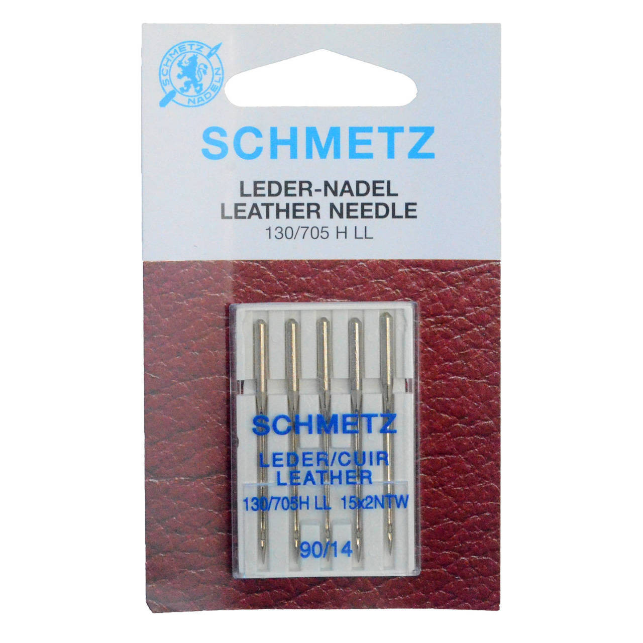 Schmetz Leather Sewing Machine Needles Size 90/14 Pack of 5 - Old