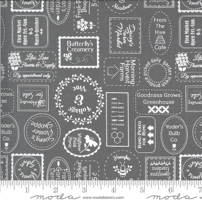 Moda Springbrook Fabric Moda Spring Brook Slate Seed Catalog Fabric by Corey Yoder M2911523 ...