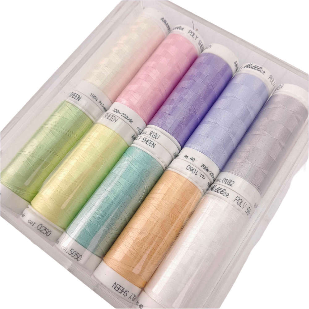 Mettler POLY SHEEN PASTEL Embroidery 10 x 150m Thread Pack - Old Mill ...