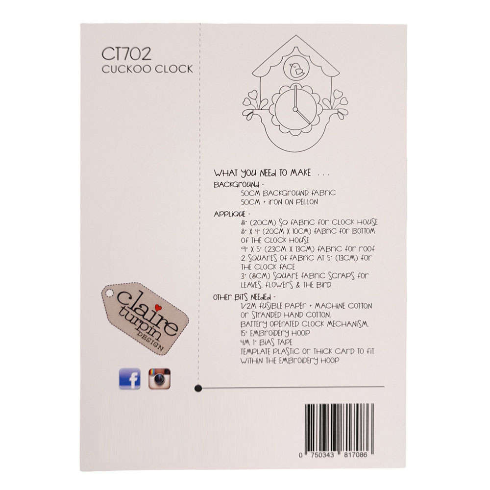Cuckoo Clock Applique Pattern by Claire Turpin Design - Old Mill Quilting