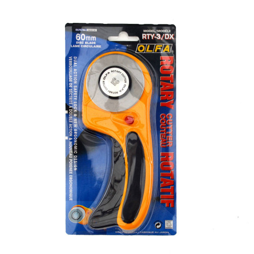 Olfa Ergonomic Rotary Cutter 60mm Self-Retracting Blade RTY3DX