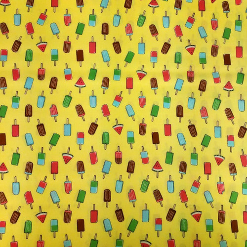 Sevenberry - Summer Icecreams On A Stick Print Japanese Fabric