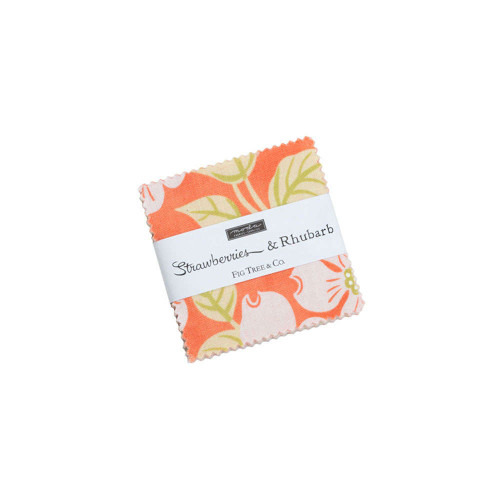 Moda Strawberries and Rhubarb Mini Charm Pack By Fig Tree & Co