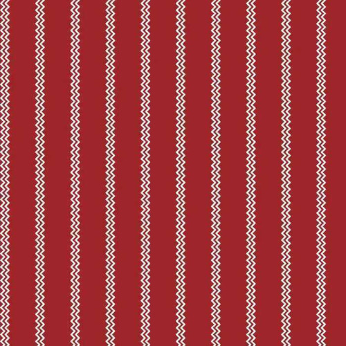 Devonstone Little Aussie Christmas Red White Strip Fabric by Elise Martinson Illustration
