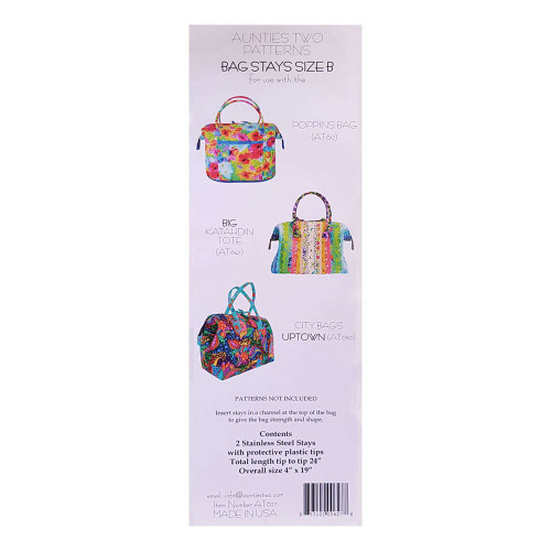 Bag Stays Size B - Aunties Two  2 Stays Included 24inch