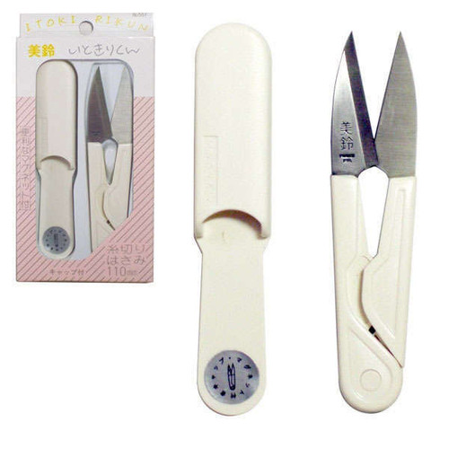 Japanese Thread Snips with Magnetic Cap - White