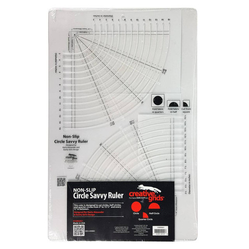 Creative Grids Circle Savvy 11-3/4in x 18-1/2in Quilt Ruler