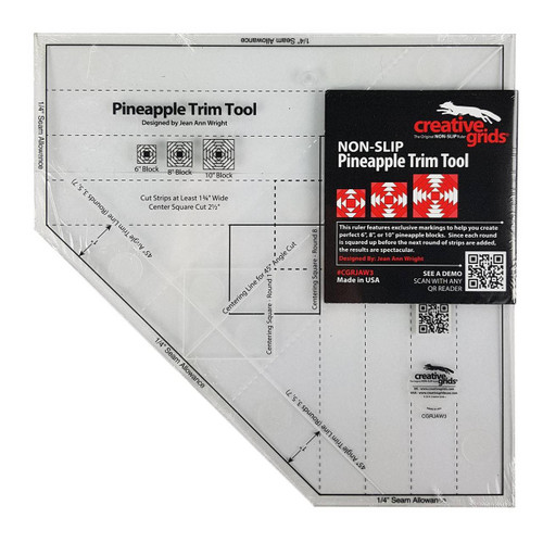 Creative Grids Pineapple Trim Tool for 6, 8 or 10 Inch Finished Blocks Quilt Ruler