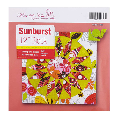 Sunburst 12 Inch Block Patchwork Template Set 5 Pieces Matildas Own