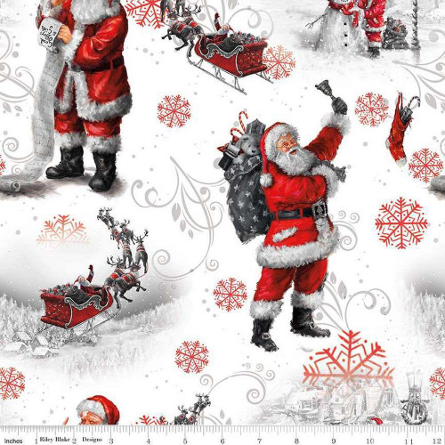 Riley Blake Picture a Christmas Santas White by RB Designers
