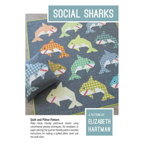 Social Sharks Quilt and Pillow Pattern By Elizabeth Hartman