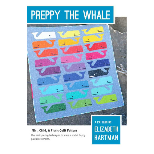 Preppy the Whale Mini Child and Picnic Quilt Pattern By Elizabeth Hartman