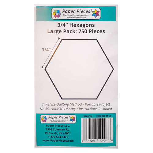 Paper Pieces 3/4 Inch Hexagon 750 Pieces