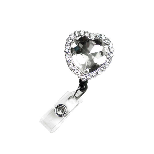 Bling Clip and Reel Crystal Heart