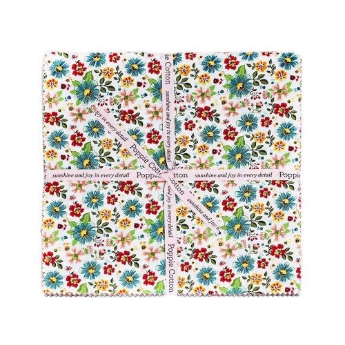 Poppie Cotton Betsy's Sewing Kit 10" Squares Fabric