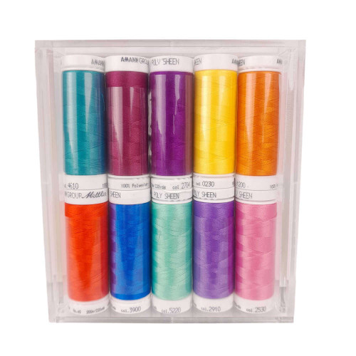 Mettler Poly Sheen BRIGHTS Embroidery 10 x 150m Thread Pack Sewing & Quilting