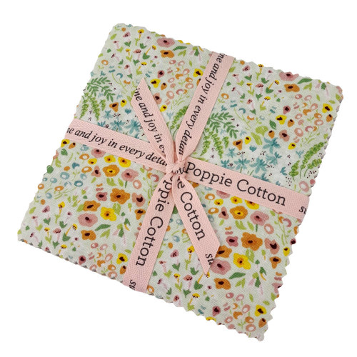 Poppie Cotton Hollyhock Lane 5" Squares Fabric HL23824