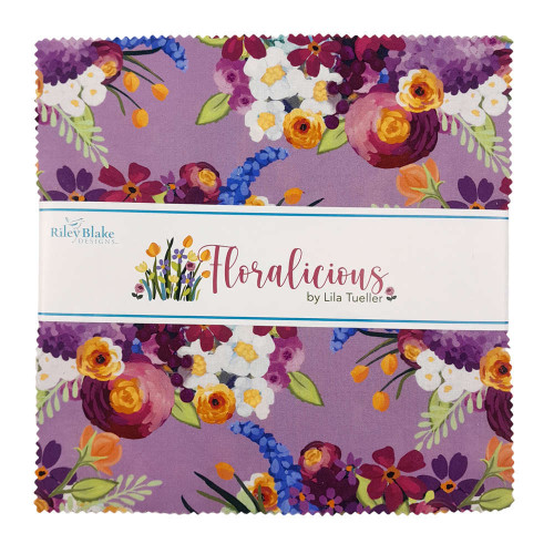 Riley Blake Designs Floralicious 10" Stacker Fabric by Lila Tueller