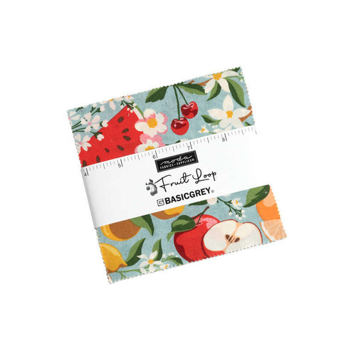 Moda Fruit Loop Charm Pack Fabric by Basic Grey