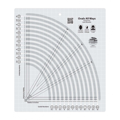 Creative Grids Ovals All Ways Non-Slip Quilt Ruler