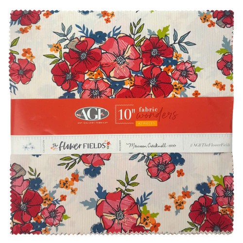 Art Gallery Fabrics The Flower Fields 10 Inch Squares Fabric By Maureen Cracknell