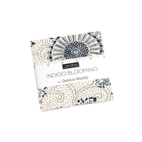 Moda Indigo Blooming Charm Pack 5" Squares Fabric by Debbie Maddy