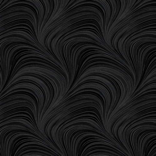 Wave Texture Flannel Wide Backing Black Fabric Sold by 50cm