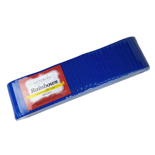 Jelly Roll Rainbows Solid SAPPHIRE 40 x 2.5 inch Strips Fabric