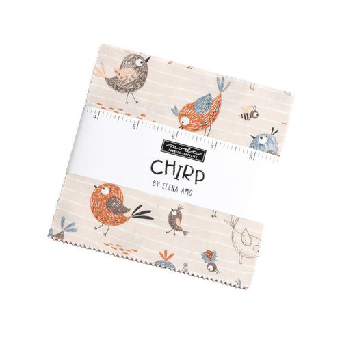 Moda Chirp Charm Pack 5" Squares Fabric by Elena Amo