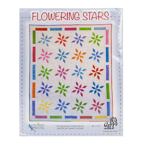 Flowering Stars Quilt Pattern by Cindi McCracken Designs Foundation Pieced