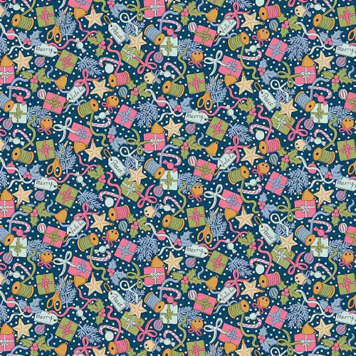 Liberty of London Festive Greetings From Liberty Festive Gifting Blue Fabric L01667433B