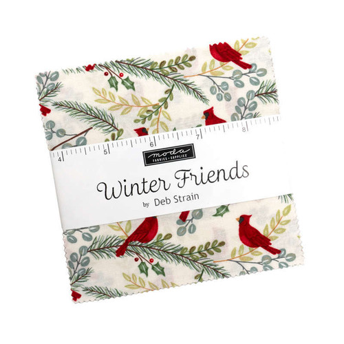 Moda Winter Friends Christmas Charm Pack 5" Squares Fabric by Deb Strain