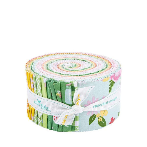 Riley Blake Designs Summer Skies and Fireflies 2.5" Rollie Polie Fabric 40pcs by Gracey Larson