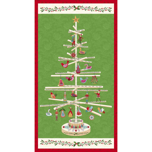 Henry Glass & Co Christmas Tree Panel Fabric 3459P-44