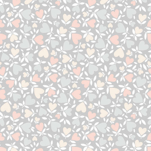 Maywood Studio Honey Bunny Hearts Light Grey Fabric MAS10914-K