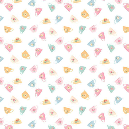 Poppie Cotton Rosy Cheeks Good Morning White Fabric RC25252