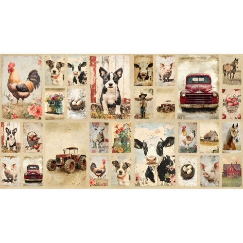Devonstone Coops Farm Panel Fabric DV6795