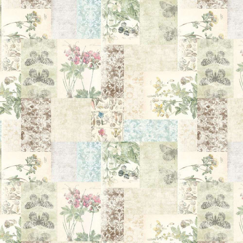 Clothworks Harmony Multi Colour Plants Fabric Y4582-55